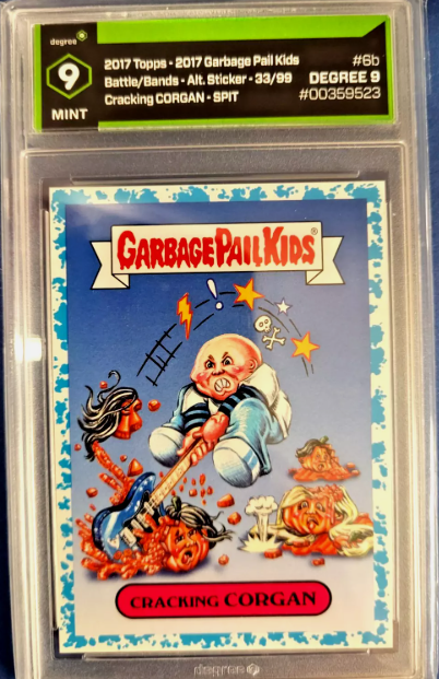2017 Graded Mint 9 Topps GPK 33/99 Cracking Corgan (Billy Corgan Spoof) Spit