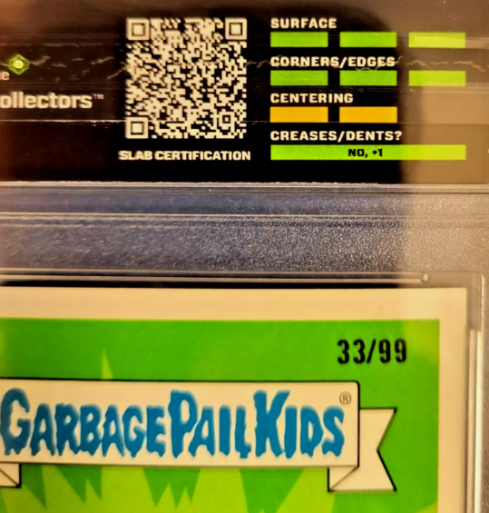 2017 Graded Mint 9 Topps GPK 33/99 Cracking Corgan (Billy Corgan Spoof) Spit