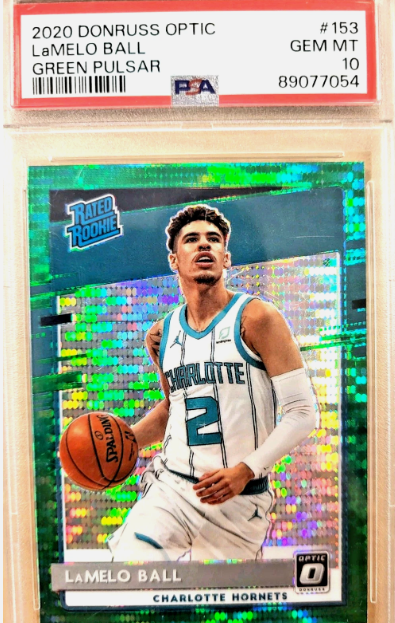 LaMelo Ball Optic Green Pulsar Rated Rookie PSA 10 Gem Mint