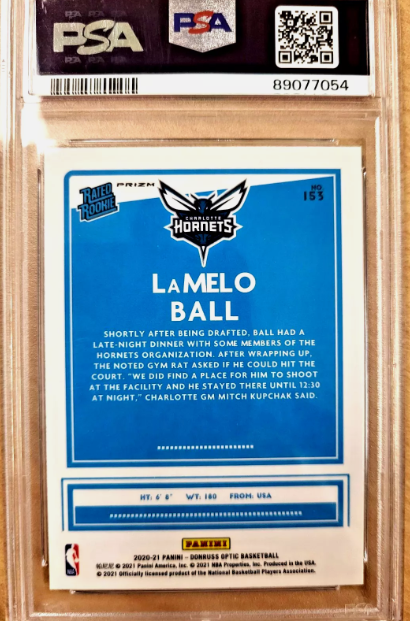 LaMelo Ball Optic Green Pulsar Rated Rookie PSA 10 Gem Mint